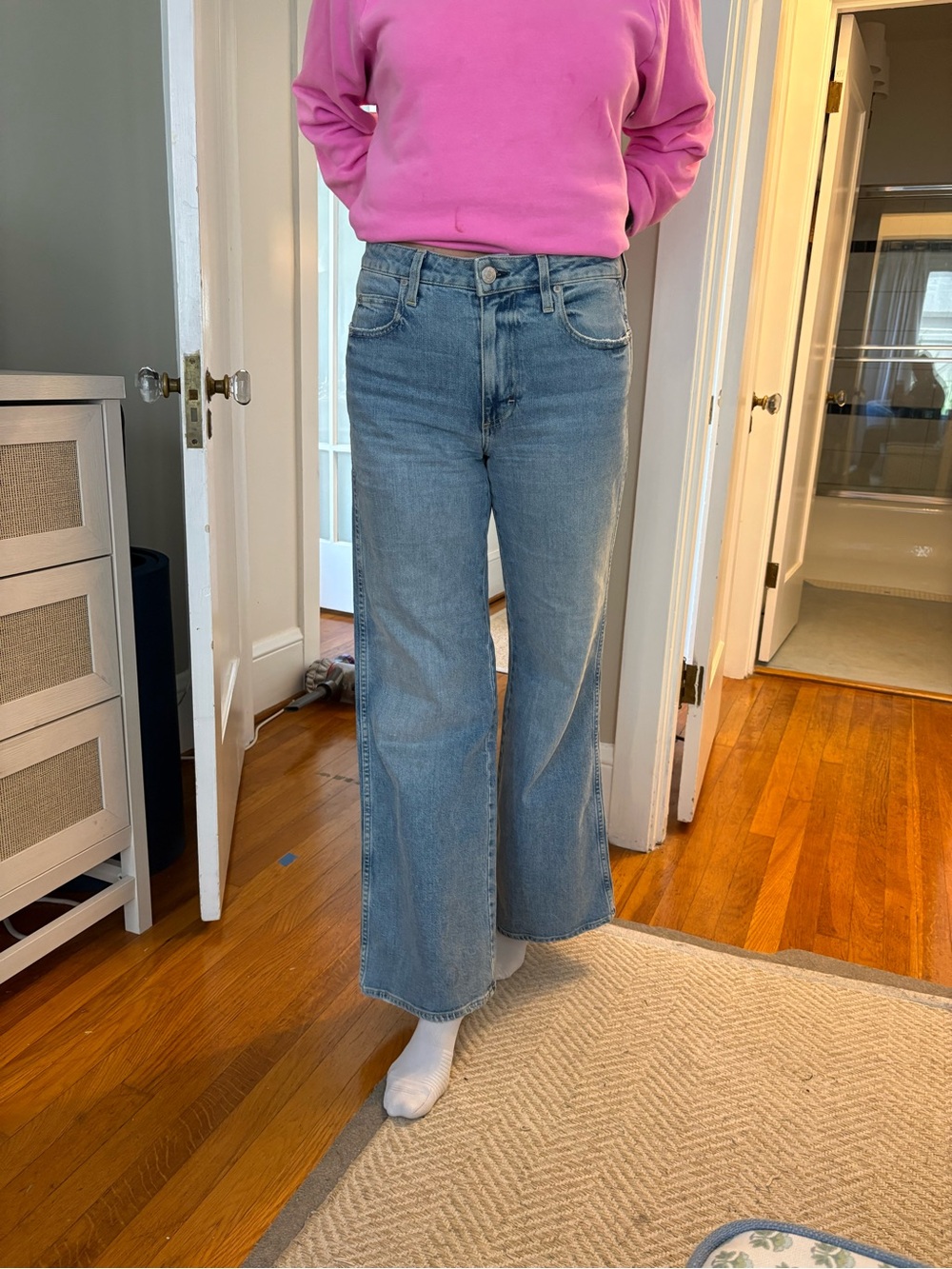 AMO Light Blue High-Rise Wide-Leg Jeans